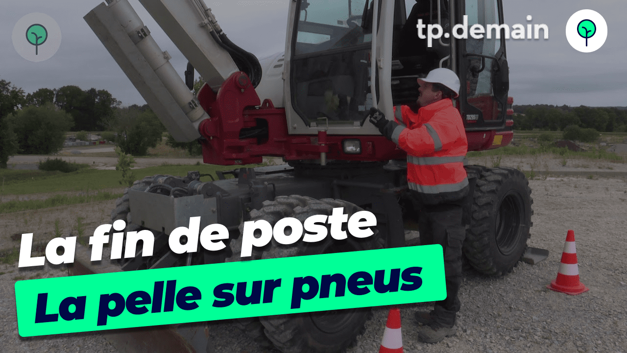 Fin de Poste Takeuchi TB295W - Guide d'entretien et stationnement sécurisé."