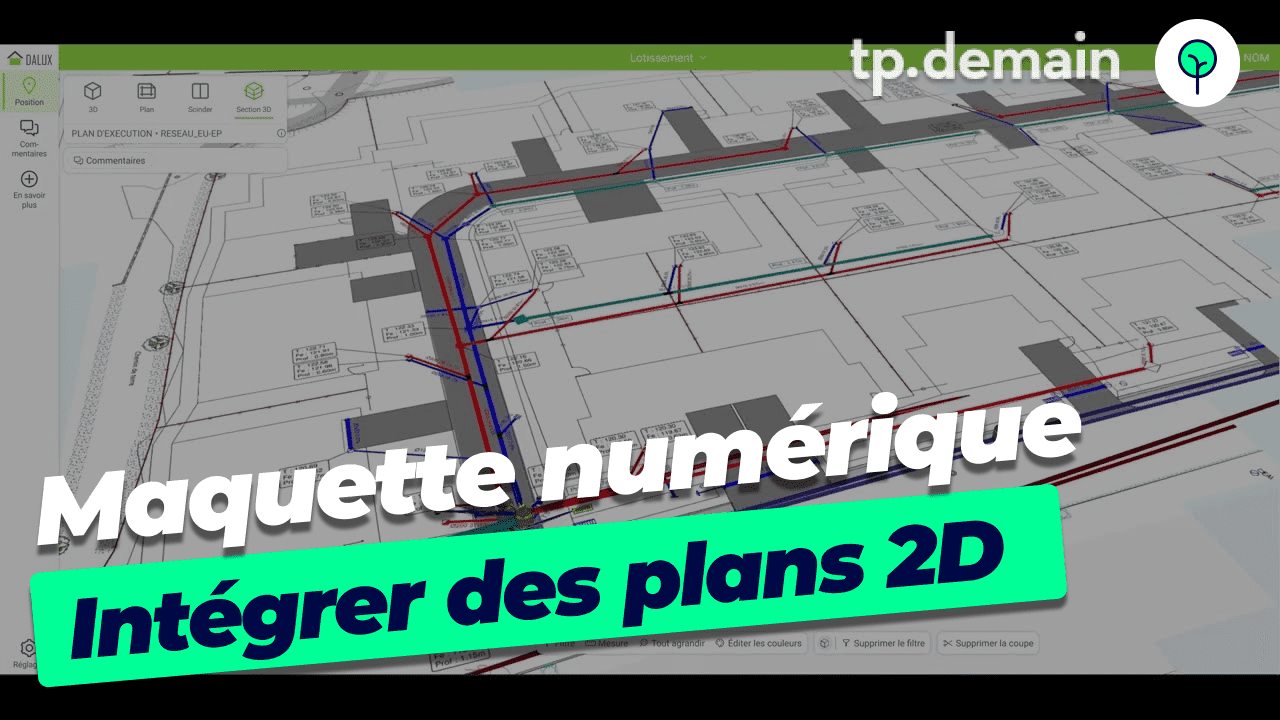Guide étape par étape pour le calage et la manipulation d'un plan 2D dans une maquette 3D, améliorant la précision des projets de construction.